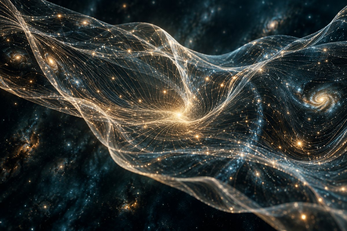 Rippling luminous filaments and stars as a metaphor for spacetime